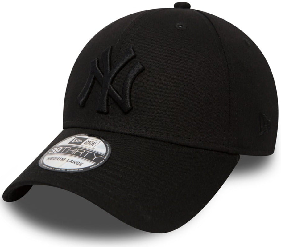 New York Yankees New Era 39Thirty League Basic All Black Stretch Baseball Cap - lovemycap