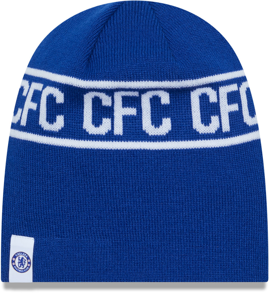 Chelsea FC New Era Wordmark Skull Knit Beanie - lovemycap