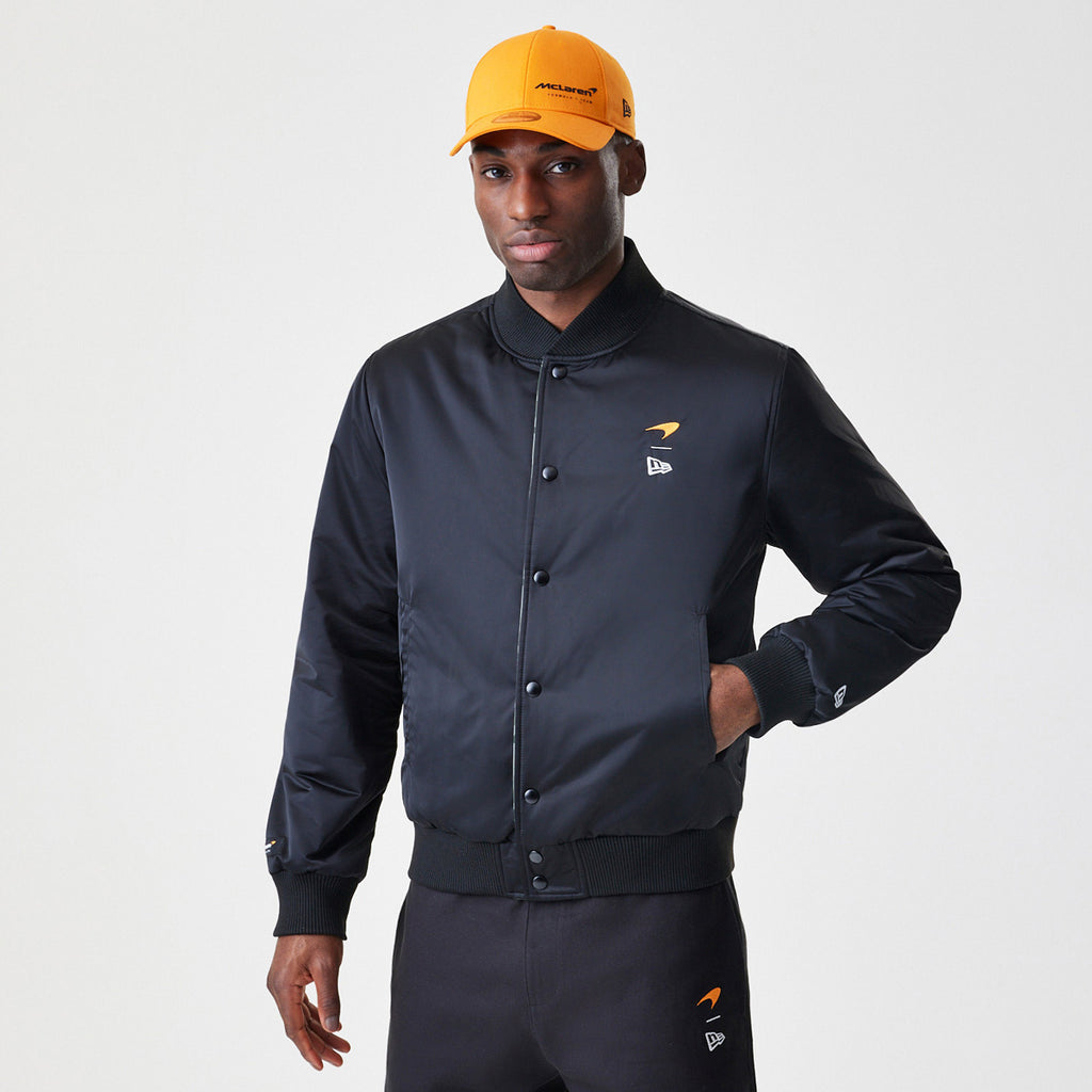 McLaren Racing New Era Black Reversible Bomber Jacket – Official F1 Team Gear - pumpheadgear, baseball caps