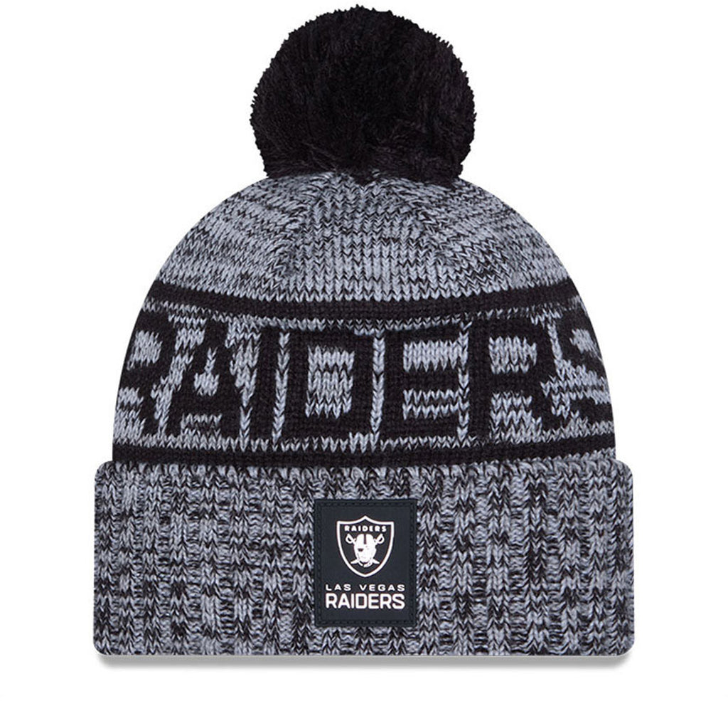 Las Vegas Raiders New Era NFL 2025 Sideline Cold Weather Sport Knit Bobble Hat