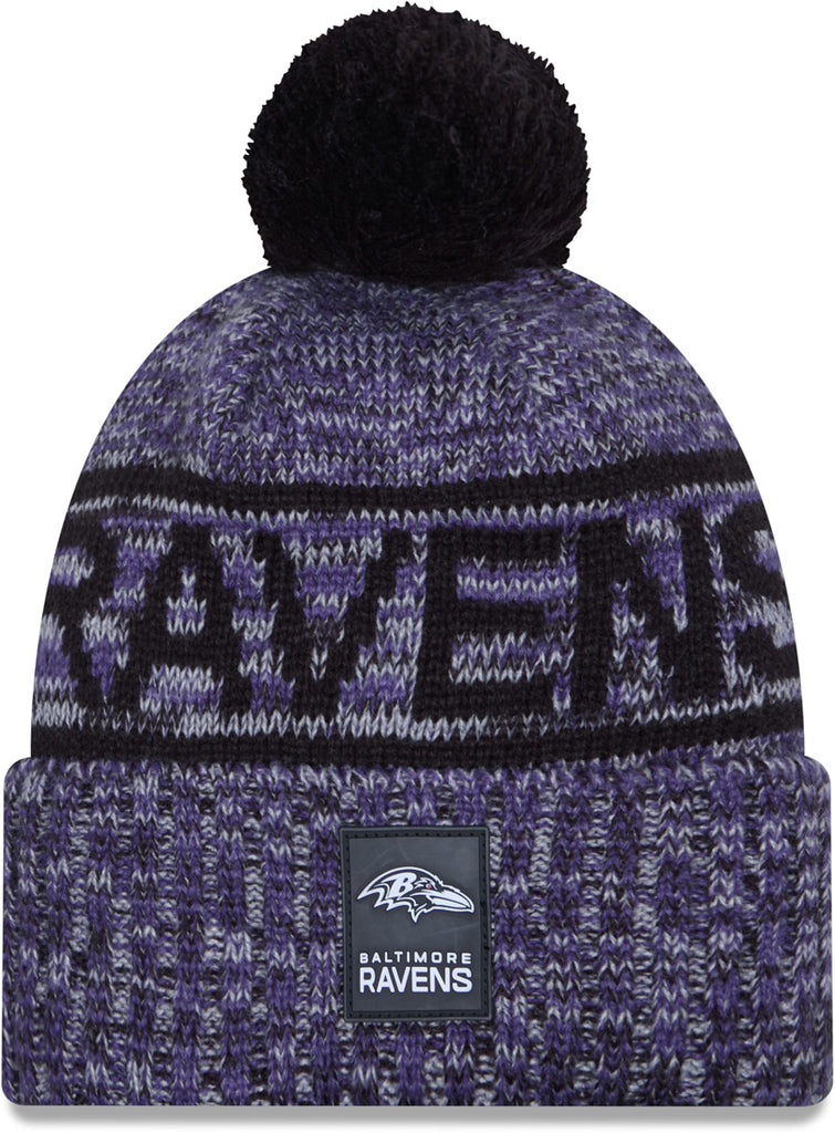 Baltimore Ravens New Era NFL 2025 Sideline Cold Weather Sport Knit Bobble Hat