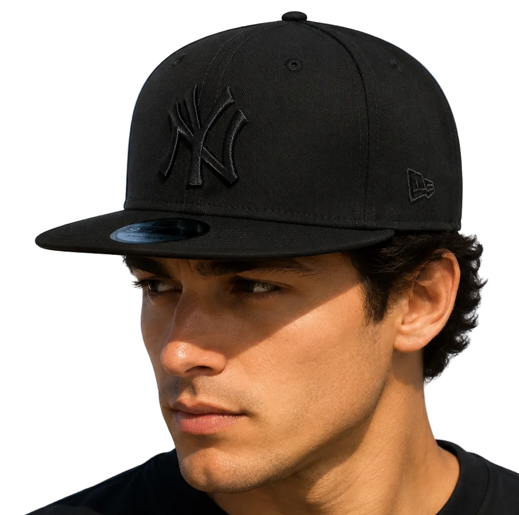 New York Yankees New Era Snapback Cap 9Fifty MLB All Black Baseball Cap - pumpheadgear, baseball caps