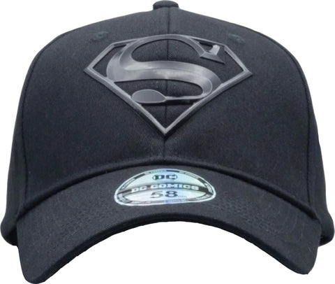DC Comics Superman All Black Rubber Logo Baseball Cap