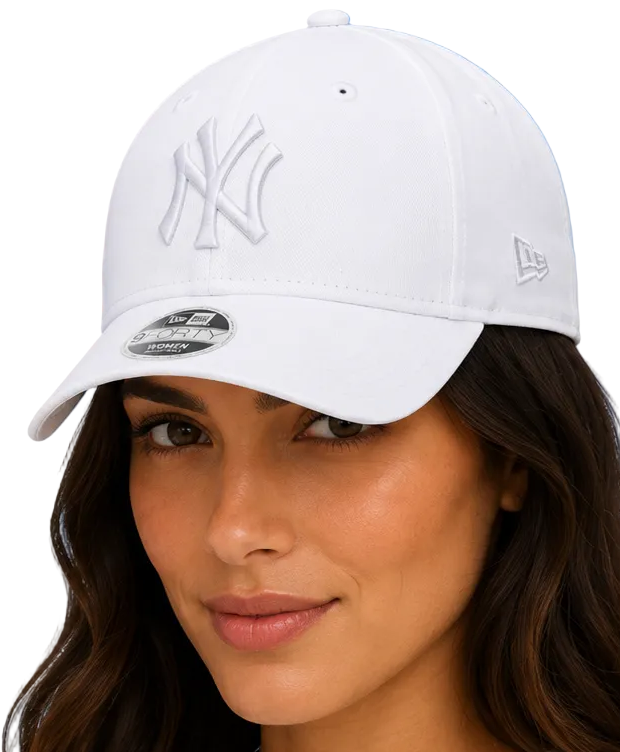 Womens New York Yankees White Baseball Cap New Era 9Forty Essential Cap