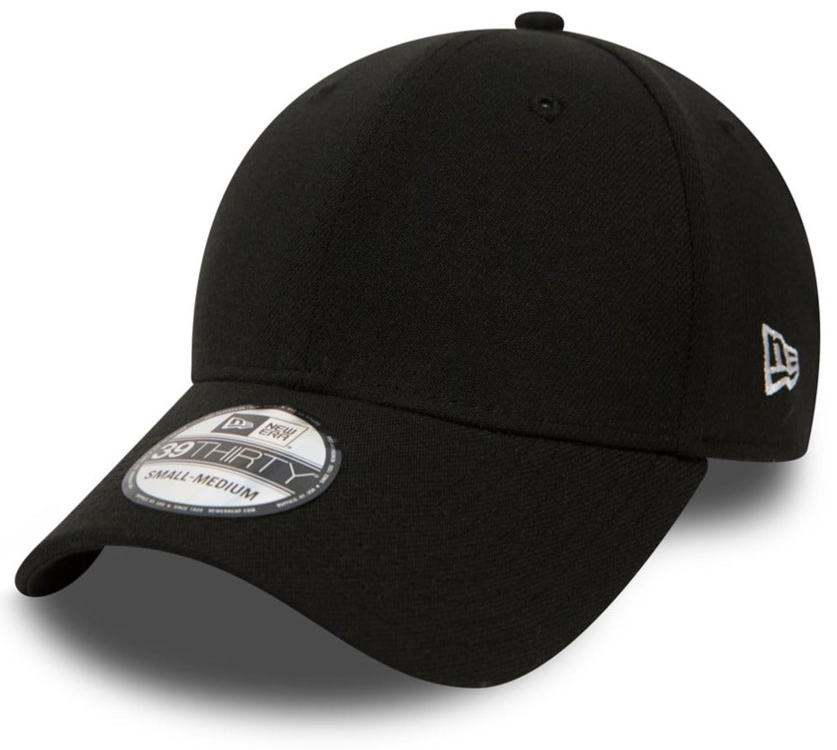 New Era 39Thirty Basic Stretch Fit Black Baseball Cap - lovemycap