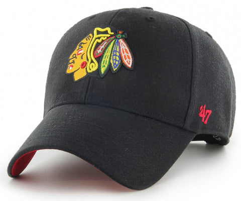 Chicago Blackhawks 47 Brand MVP Black Ballpark NHL Team Snapback Cap - lovemycap