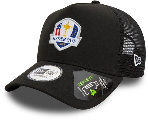Ryder Cup 2025 New Era E-Frame Black Trucker Cap