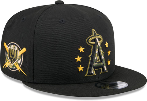 Anaheim Angels New Era 9Fifty MLB 2024 Armed Forces Day Black Snapback Cap - pumpheadgear, baseball caps