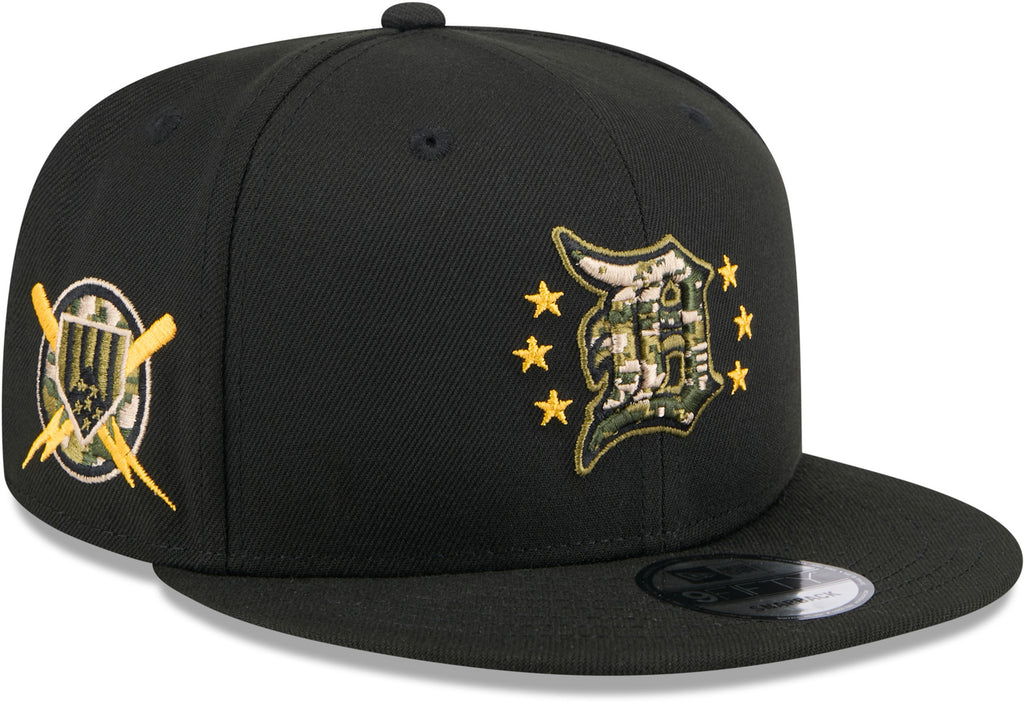 Detroit Tigers New Era 9Fifty MLB 2024 Armed Forces Day Black Snapback Cap - pumpheadgear, baseball caps