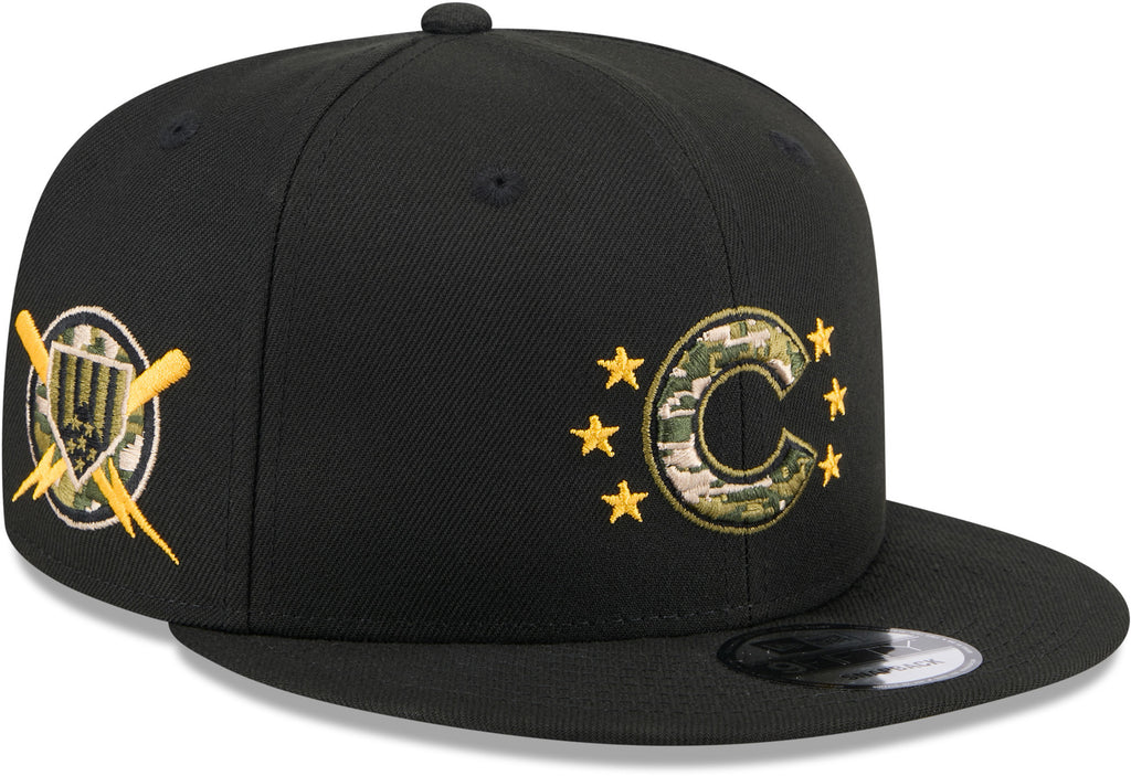 Chicago Cubs New Era 9Fifty MLB 2024 Armed Forces Day Black Snapback Cap - pumpheadgear, baseball caps