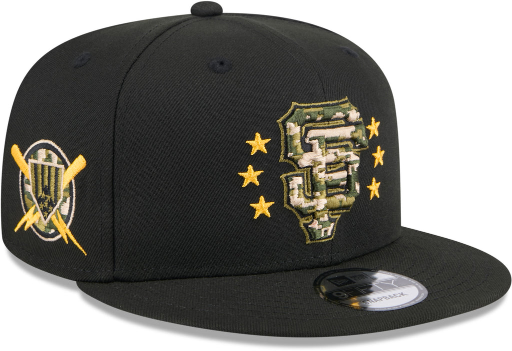 San Francisco Giants New Era 9Fifty MLB 2024 Armed Forces Day Black Snapback Cap - pumpheadgear, baseball caps