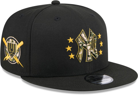 New York Yankees New Era 9Fifty MLB 2024 Armed Forces Day Black Snapback Cap - pumpheadgear, baseball caps