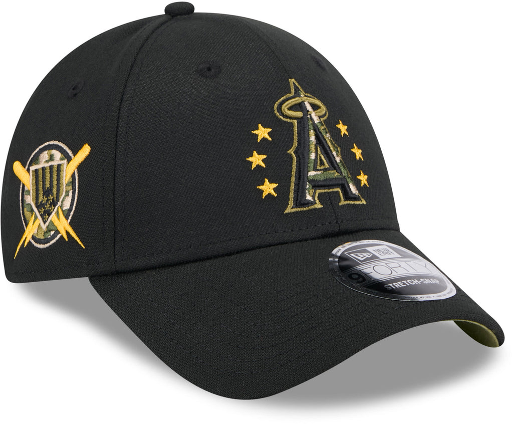 Anaheim Angels New Era 9Forty MLB 2024 Armed Forces Day Black Baseball Cap - pumpheadgear, baseball caps