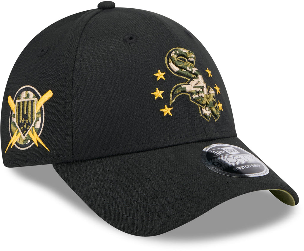 Chicago White Sox New Era 9Forty MLB 2024 Armed Forces Day Black Baseball Cap