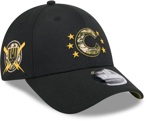 Chicago Cubs New Era 9Forty MLB 2024 Armed Forces Day Black Baseball Cap - pumpheadgear, baseball caps