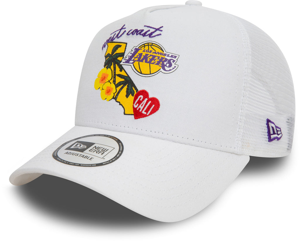 Los Angeles Lakers Era NBA Team Logo White Trucker Cap