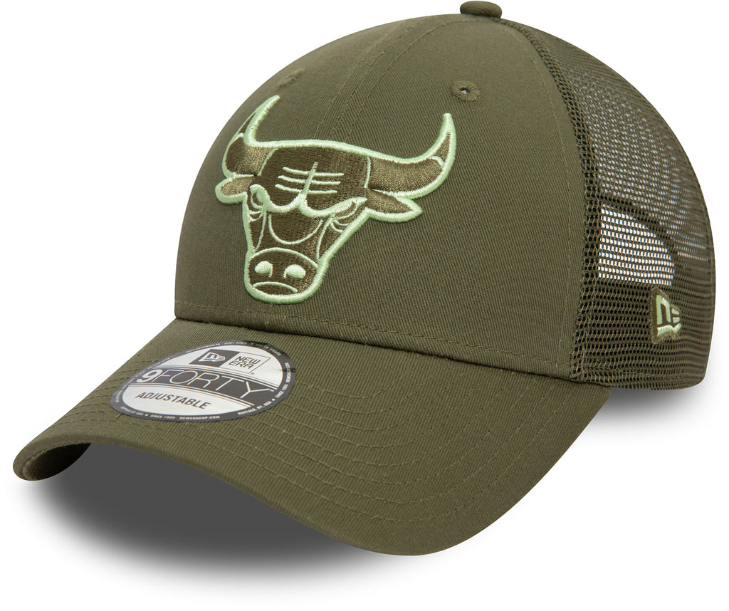 Chicago Bulls New Era 9Forty NBA Olive Trucker Cap - pumpheadgear, baseball caps