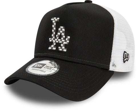 Los Angeles Dodgers New Era Seasonal Infill Black Trucker Cap - pumpheadgear, baseball caps