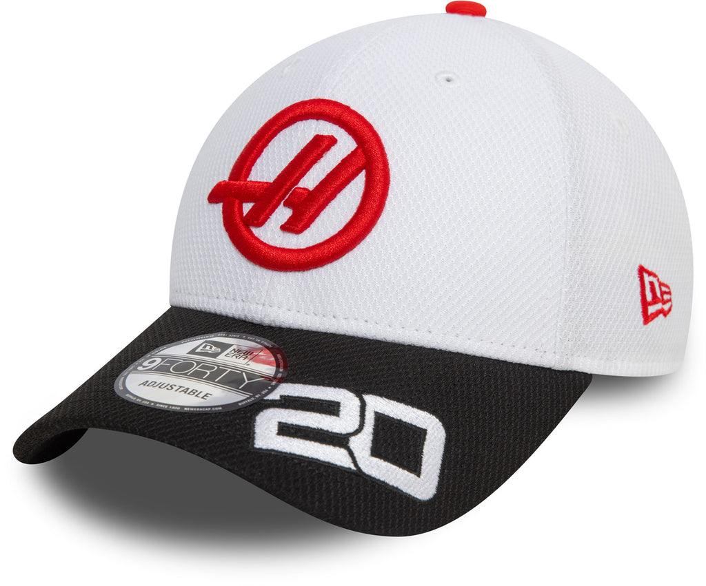 Haas F1 Team New Era 9Forty Driver Kevin Magnussen White/Black Team Cap - lovemycap