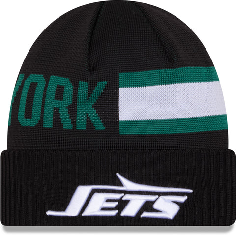 New York Jets New Era NFL 2024 Sideline Tech Knit Beanie - pumpheadgear, baseball caps