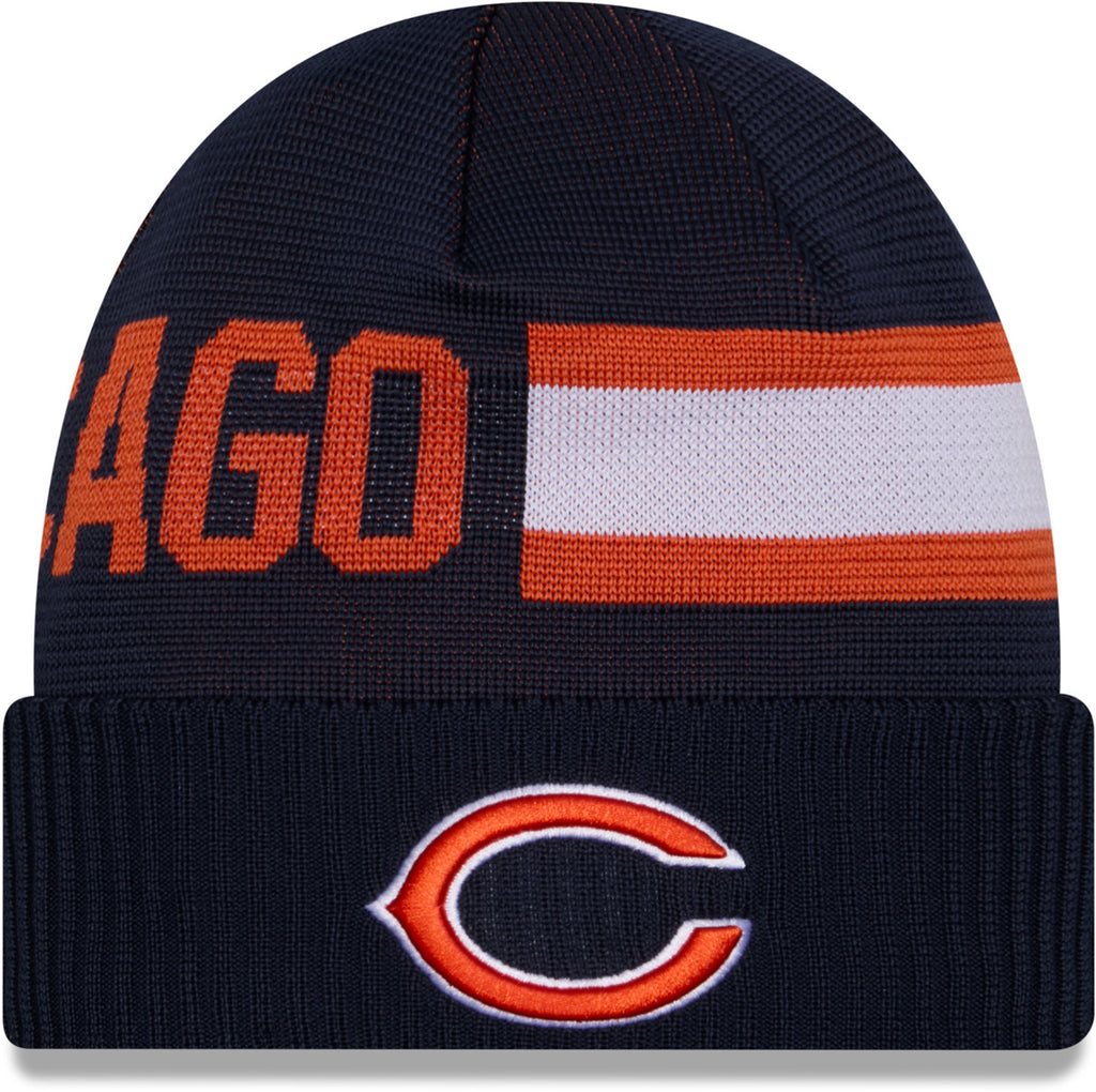 Chicago Bears New Era NFL 2024 Sideline Tech Knit Beanie - pumpheadgear, baseball caps