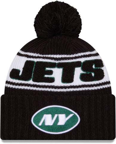 New York Jets New Era NFL 2024 Sideline Sport Knit Bobble Hat - pumpheadgear, baseball caps