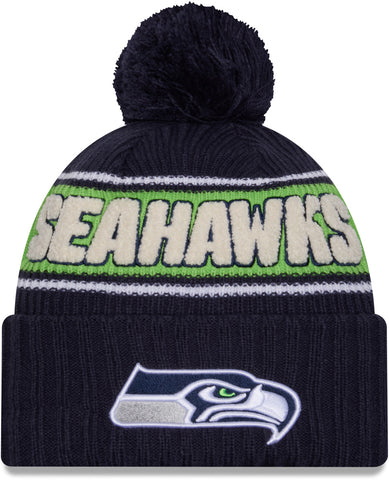 Seattle Seahawks New Era NFL 2024 Sideline Sport Knit Bobble Hat - pumpheadgear, baseball caps