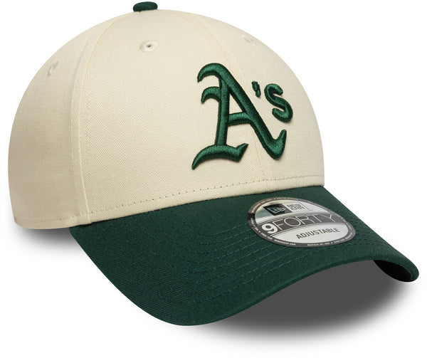 Oakland Athletics New Era Baseball Cap 9Forty Colour Block Cream Cap