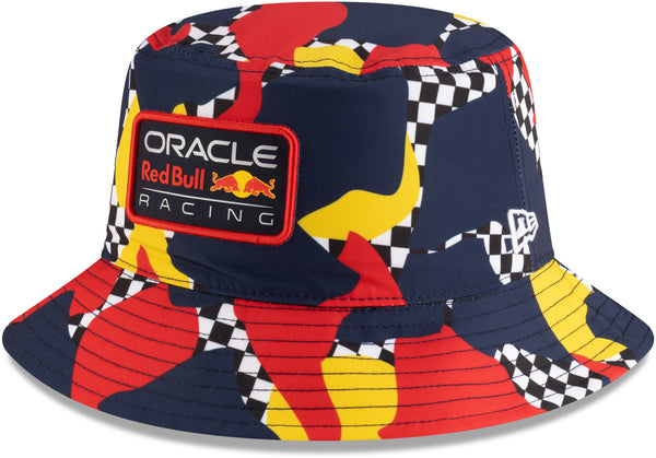 Red Bull Racing New Era Abstract Tapered Bucket Hat.
