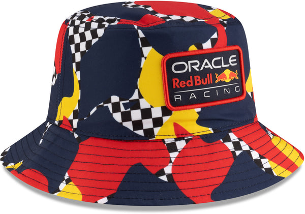 Red Bull Racing New Era Abstract Tapered Bucket Hat.