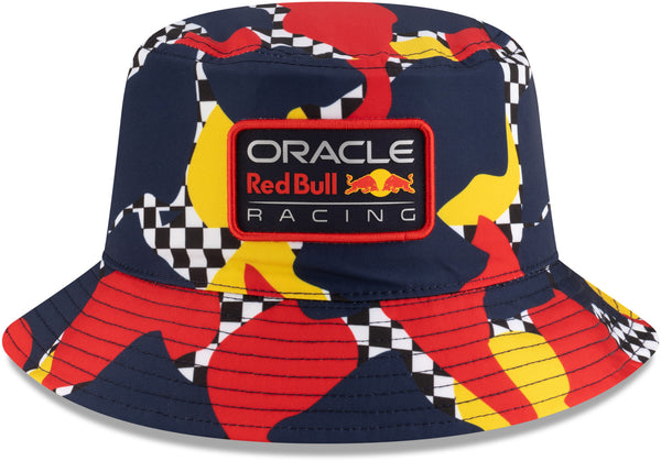 Red Bull Racing New Era Abstract Tapered Bucket Hat.