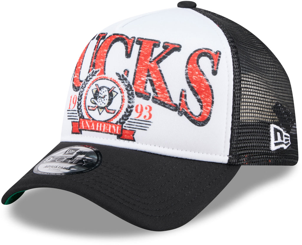 Anaheim Ducks New Era 9Forty A-Frame Distressed Trucker Cap