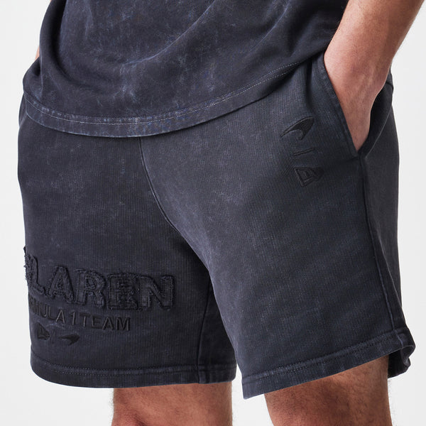 McLaren Racing Shorts Black New Era Vintage Wash Cotton F1 Team Shorts