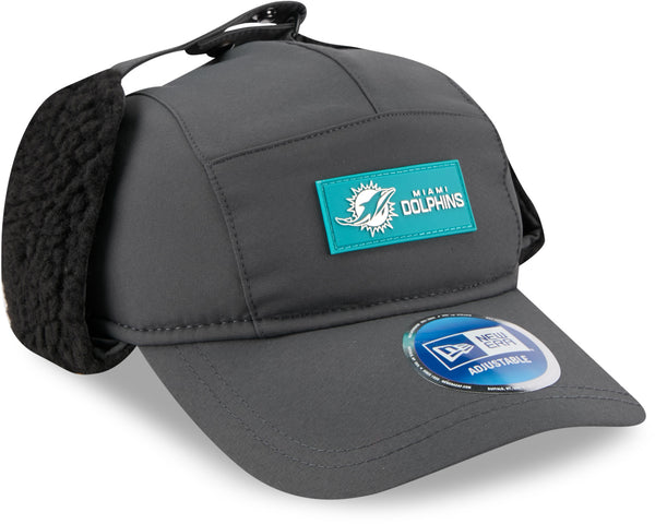 Miami Dolphins New Era Sideline 2025 Cold Weather Runner Dog Ear Adjustable Cap