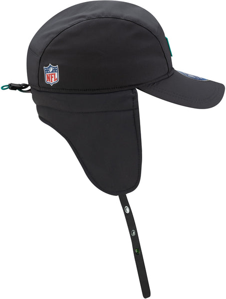 Miami Dolphins New Era Sideline 2025 Cold Weather Runner Dog Ear Adjustable Cap