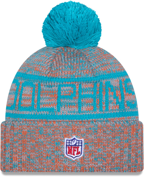 Miami Dolphins New Era NFL 2025 Sideline Cold Weather Sport Knit Bobble Hat
