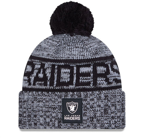 Las Vegas Raiders New Era NFL 2025 Sideline Cold Weather Sport Knit Bobble Hat