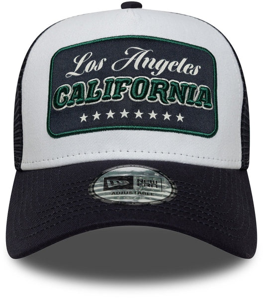 Los Angeles California New Era Location Patch Navy Trucker Cap