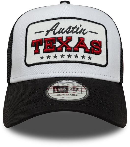 Austin Texas New Era Location Patch Black Trucker Cap
