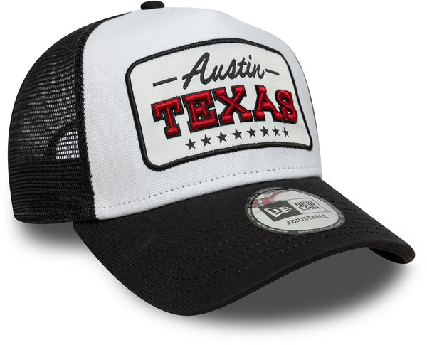 Austin Texas New Era Location Patch Black Trucker Cap