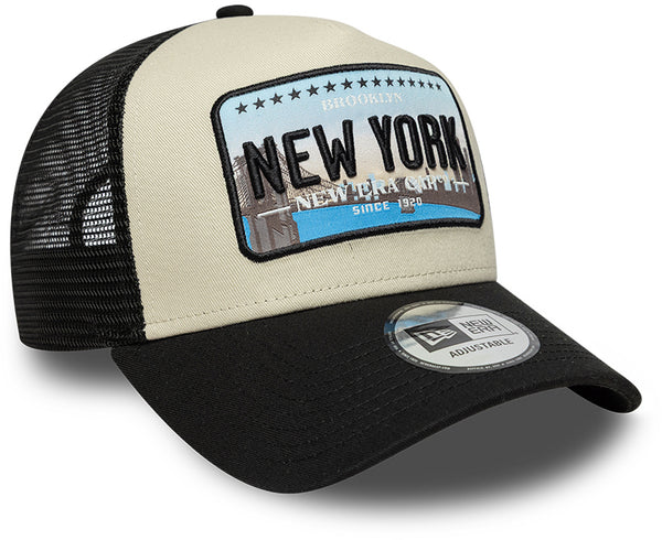New York New Era License Plate Black Trucker Cap