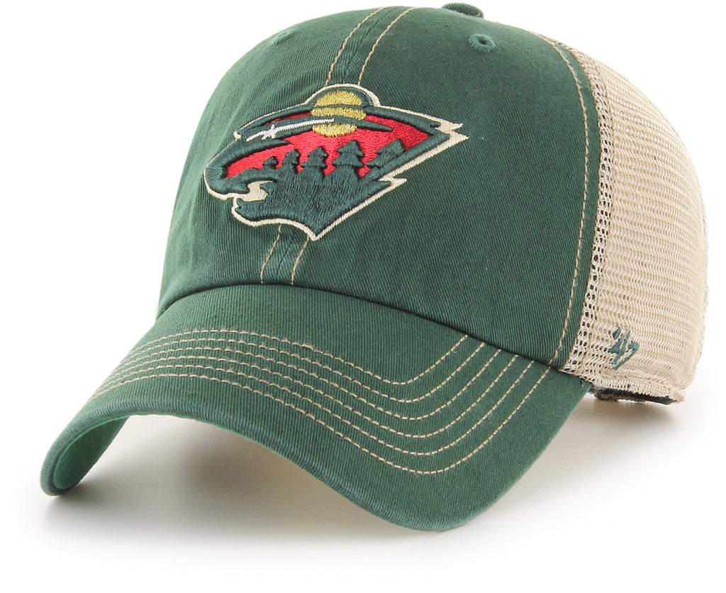 Minnesota Wild 47 Brand Clean Up Vintage Dark Green Trawler NHL Team Cap - lovemycap