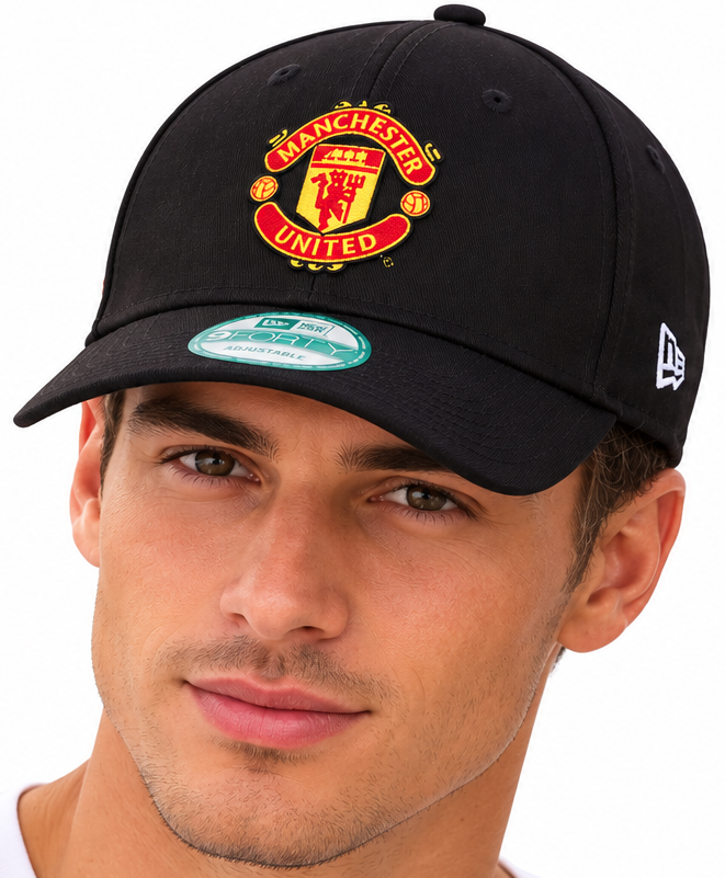 Manchester United FC New Era 9Forty Team Basic Black Cap - pumpheadgear, baseball caps