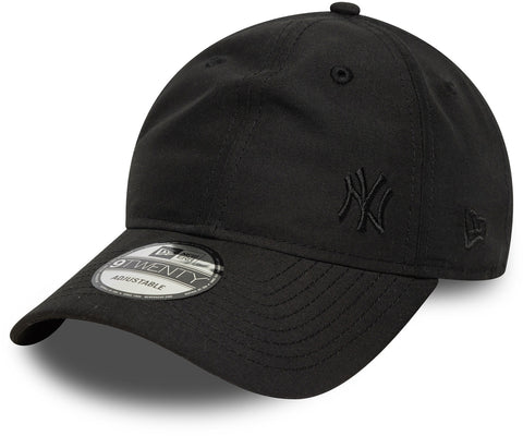 Black NY baseball cap with a logo on a white background