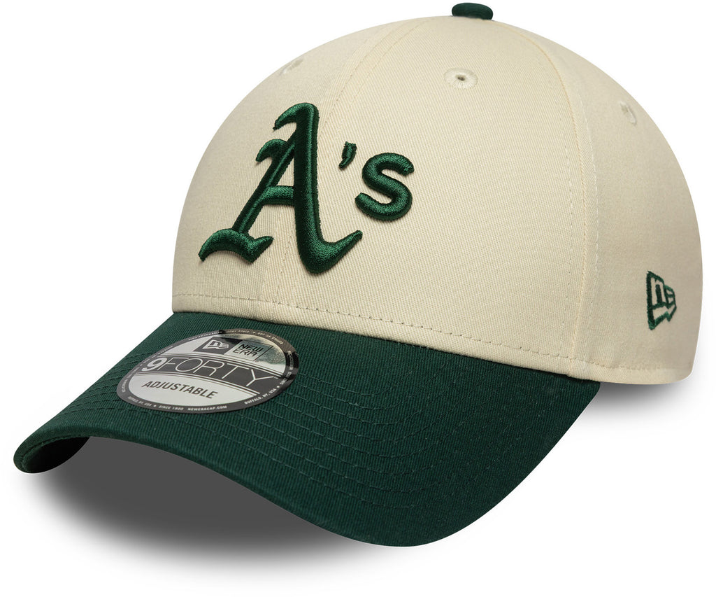 oakland athletics Beige and green baseball cap with 'A's' logo
