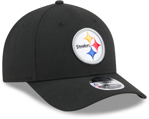 Pittsburgh Steelers New Era 9FORTY M-Crown NFL cap showing embroidered team logo