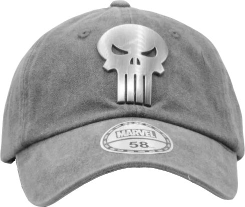 Marvel Comics The Punisher Metal Logo Denim Baseball Cap