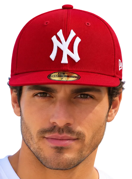 New York Yankees New Era 59Fifty MLB Scarlet Fitted Baseball Cap - pumpheadgear, baseball caps