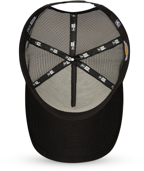 Los Angeles Lakers New Era NBA Team Black A-Frame Trucker Cap - lovemycap