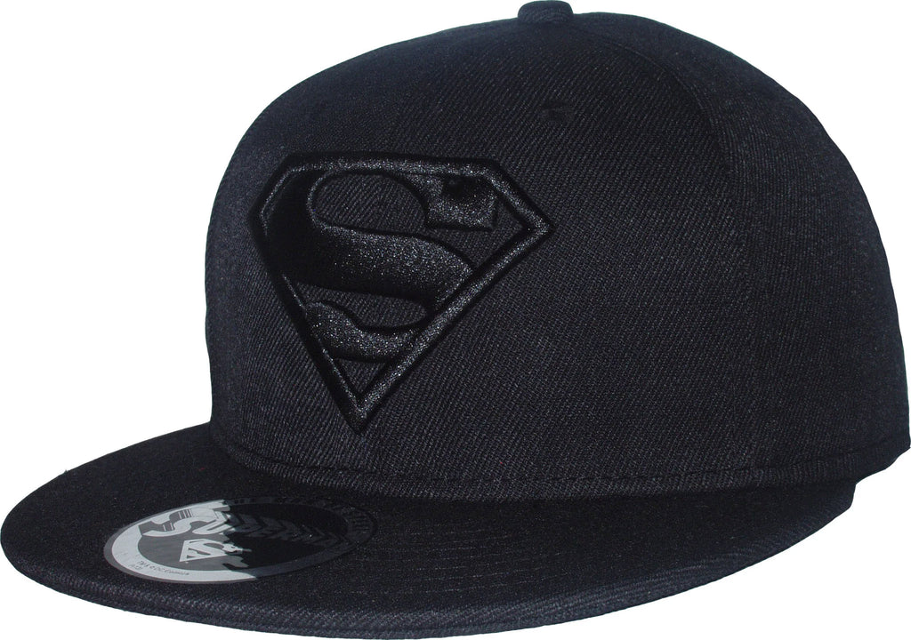 Superman DC Comics All Black Classic Logo Snapback Cap - lovemycap